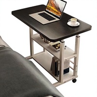 Plateforme de rangement multi-niveaux, bureau réglable pour ordinateur portable, table de chevet à roulettes, petite table mobile, moderne