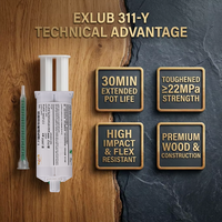 EXLUB 311-Y Adhésif époxy haute résistance pour bois - Colle professionnelle pour meubles, réparation d'objets anciens et collage de bois dur