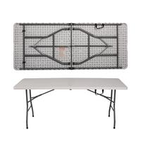 Table pliante en plastique de 6 pieds (180 cm) - Table de banquet en HDPE pour les fêtes, la restauration et les événements en plein air