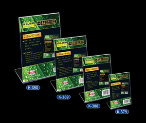 Support de <span class=keywords><strong>présentoir</strong></span> pour menu en PS transparent de taille A4 <span class=keywords><strong>A5</strong></span> en gros d'usine, support de <span class=keywords><strong>présentoir</strong></span> pour prospectus en acrylique en forme de L - Product Image 2