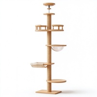 Arbre à chat multi-niveaux avec condo, capsule transparente, hamac en peluche amovible – Mobilier de jeu stable et sûr pour chats