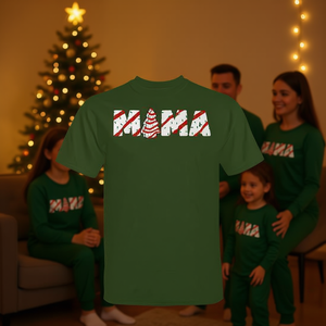 เสื้อยืดลายต้นคริสต์มาสสำหรับครอบครัว ชุดนอนปาร์ตี้วันคริสต์มาสสำหรับคุณแม่ - Product Image 3