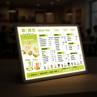 Panneau publicitaire extérieur pour café-restaurant de restauration rapide, boîte à lumière LED pour menu de restaurant, panneau d'affichage lumineux pour table