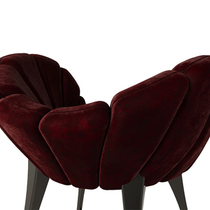 Tabouret de bar en velours haut de gamme, dossier incurvé, revêtement <span class=keywords><strong>rouge</strong></span> <span class=keywords><strong>vin</strong></span>, pieds en métal noir, chaise de bar haut de gamme pour villa, maison - Product Image 4