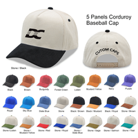 Gorras Personalizadas al por Mayor OEM/ODM, Gorra de Béisbol con Logotipo Bordado, Gorra Trucker de 5 Paneles, Gorra Snapback de Pana Bicolor Unisex