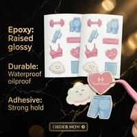 Autocollants 3D personnalisés en résine époxy, étanches, anti-contrefaçon, adhésifs, en forme de dôme transparent, découpés sur mesure (flèche)