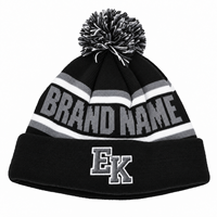 Bonnets d'hiver personnalisés pour femmes, chauds, avec pompon, vente en gros, 100% acrylique, jacquard, logo de marque brodé, design tricoté