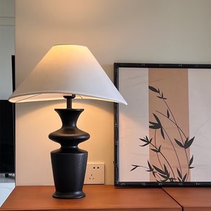 Vintage Style <b>Table</b> <b>Lamp</b> Solid Wood <b>Base</b> E27 LED Bulb 220V Switch Control Eye Caring Bedside Lighting Decor - Product Image 1