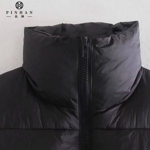 2023 hiver nouvelle mode gilet vestes col montant femmes vers le bas <span class=keywords><strong>sans</strong></span> manches vestes courte bulle femmes bouffant gilet - Product Image 3