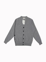 HOO Herbst Damen Casual High-End Französischer Stil Handgewebter Plissierter Seitenknopf-Multi-Wear-Strickpullover Cardigan ZA5087
