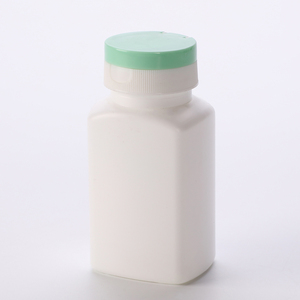 100 ml Kare HDPE Beyaz Plastik Farmasötik İlaç Hap Tablet Kapsül Şişesi, Çocuk Güvenlikli Vidalı Kapaklı - Product Image 2