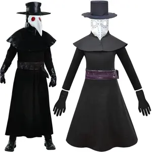 Kostum Cosplay doctorl pesta Halloween, untuk anak-anak, waktu pertengahan, dokter Schnabel, setelan masker setengah wajah