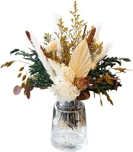 Dried Flower Bouquet Dried Flower Arrangements Natural Pampas Grass White Brown Pampas, Reed, Bunny Tail Material