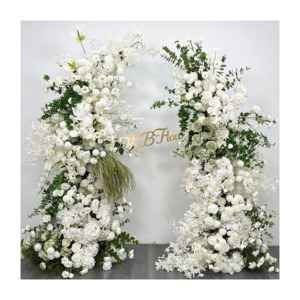 DKB usine artificielle une combinaison rafraîchissante de blanc et de vert avec une très belle arche en corne de taureau pour la décoration de mariage - Product Image 4