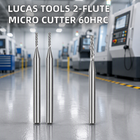 Lucas Tools OEM/ODM Fraise à rainurer profonde micro, à deux dents, à bout carré, en carbure, pour machines-outils CNC et fraisage conventionnel