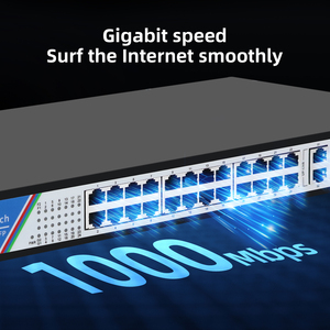 Switch PoE Gigabit 24+2+1 ports avec Ethernet 10/100/1000 Mbps et 2 ports SFP Uplink et bande passante de 54 Gbps pour réseau de caméras IP - Product Image 2