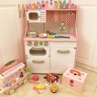 Set Permainan Kayu Anak-anak, Kualitas Terbaik, Mainan Panas untuk Anak Perempuan, Mainan Dapur