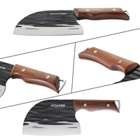 Couteau de chef serbe de 6 pouces avec gaine Manche en bois ergonomique avec lame tranchante en acier inoxydable pour la cuisine à découper