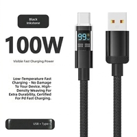 USB3.0 3.1 3.2 PD Typ-C Nylon-Ladekabel 27W 65W 100W Schnellladung Hochdichte Webung mit LED-Anzeige für iOS
