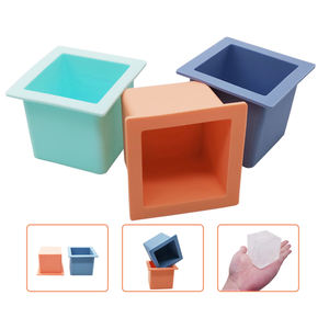 Molde de silicona ecológico sin BPA para cubitos de hielo cuadrados de 2 y 1 orificio, fácil de desmoldar, adecuado para whisky, leche, té y bebidas. - Product Image 3