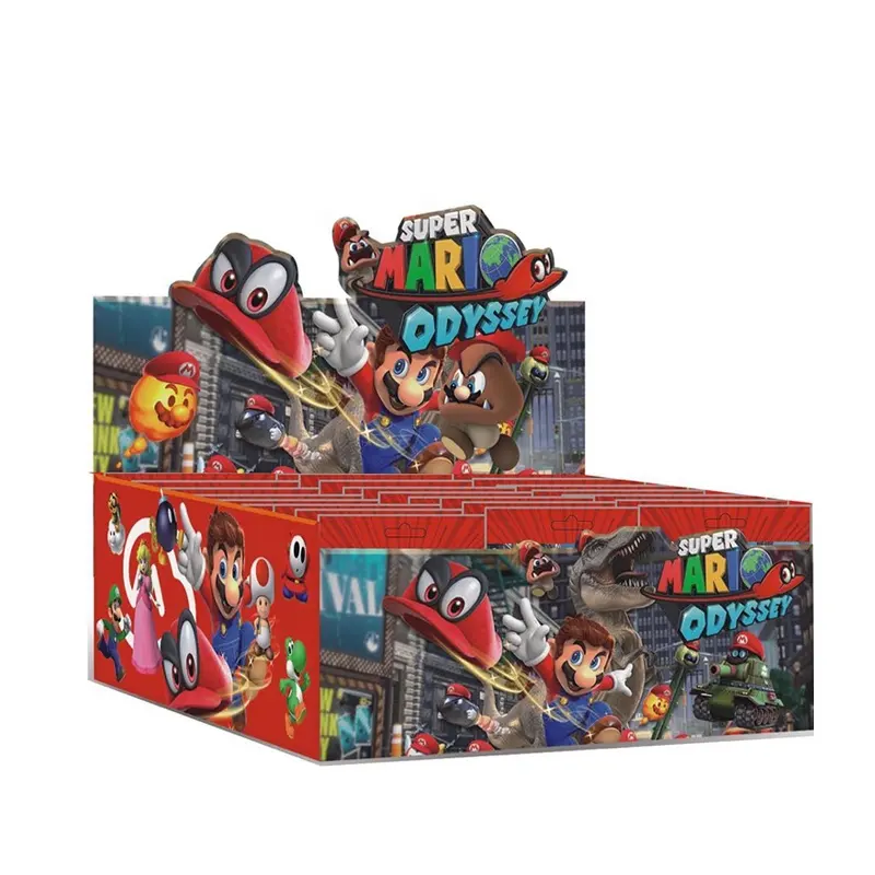 (Groothandel) Tin Folie Mario Bros Action Figure, Foiled Mario Pvc Beeldje Pop, game Mario Kaart Figuur Speelgoed Met Display Box
