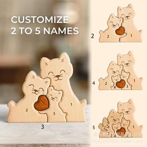 Puzzle personnalisé transfrontalier, motif famille de chats mignons, décoration d'intérieur, ornement d'ambiance pour fêtes et vacances - Product Image 3