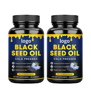 Hot Sale Organic Black Seed Oil Gummies For Kids And Adults Cold Pressed Black Cumin Seed Oil 1000mg For Antioxidant Skin