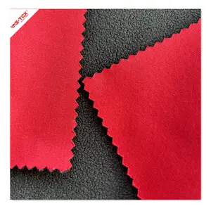 Tela Softshell de 2 capas, tejido de poliéster Spandex, tejido de punto consolidado Ollie Velvet Fleece, tela para chaqueta al aire libre