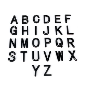 Tùy Chỉnh Tự Dính Bạc Đen Xe Chrome Chữ Số Biểu Tượng Phù Hiệu ABS Nhựa Mạ Điện Chrome 3D Chữ Cho Xe - Product Image 1