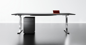 Luxury Modern Modular Executive Office <strong>Desk</strong> Convertible Side Cabinet <strong>Adjustable</strong> <strong>Height</strong> CEO Table For Corporate Workspaces - Product Image 2
