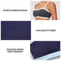 Bra Olahraga 2 Warna Kontras Model Strappy Back untuk Pilates Yoga, Menyerap Keringat, Bernapas, Sensasi Telanjang, Langsung dari Pabrik Grosir