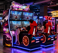 Simulateur de course commercial à double écran en métal et plastique, machine d'arcade interactive pour centres de divertissement familial