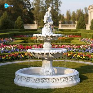 <span class=keywords><strong>Fuente</strong></span> de Agua de Jardín de Flujo Laminar, de Gran Tamaño, de Arenisca Blanca y Mármol, <span class=keywords><strong>Fuente</strong></span> de Mármol Multicapa, para Patio de Parque al Aire Libre - Product Image 4
