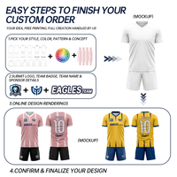 Ventes en gros de maillots de football en jersey 100% polyester, kits de football personnalisés, uniformes de football respirants pour hommes avec logo