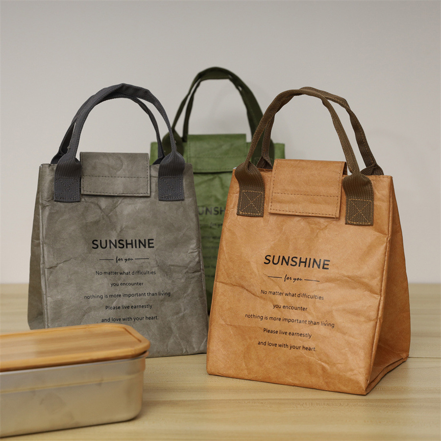 Custom Logo Dupont Paper Washable Pouch Cooler Lunch Tote Tyvek Bags