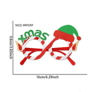 Lunettes de fête de Noël en PVC style écharpe et chapeau, lunettes de Noël à motif de dessin animé, adaptées aux enfants