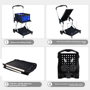 <span class=keywords><strong>Chariot</strong></span> pliable multifonctionnel à 2 niveaux, <span class=keywords><strong>chariot</strong></span> mobile portable, <span class=keywords><strong>chariot</strong></span> à main pour le bureau, l'entrepôt, les événements, le transport de marchandises - Product Image 4
