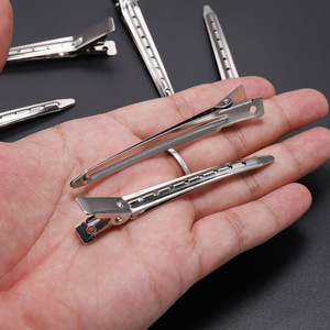 Pinza para el pelo de 12 cm, pinza metálica tipo pico de pato para peinados recogidos, uso diario, chapado en blanco, material de hierro de color sólido K - Product Image 4