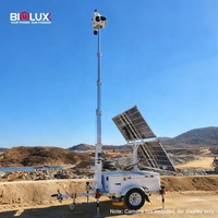 Torre de Vigilancia Móvil con Energía Solar, Certificación CE, Mástil de 7M, IA Inteligente, Tarjeta SD, Resistente a la Intemperie, Visión Nocturna, para Obras de Construcción
