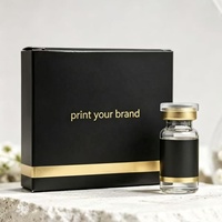 Boîte personnalisée pour flacons de 3 ml avec estampage holographique, plateau à 2 emplacements pour flacons avec étiquettes pour l'emballage cosmétique