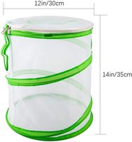Terrarium Portable Écologique Respirant à Motif Uni Version Améliorée Cage à Insectes Pliable en Maille Conception Pop-up avec Fermeture Éclair pour Animaux de Compagnie