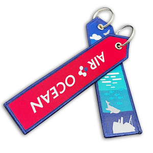 <span class=keywords><strong>HP</strong></span>-Low quantité minimale de commande porte-clés avion brodé <span class=keywords><strong>logo</strong></span> personnalisé tissu tissé Jet Tag bagages moto voiture accessoire fournisseur OEM - Product Image 2