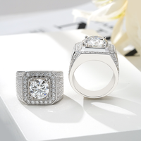 Bague en argent 925 homme 1CT 2CT 3CT 5CT moissanite hommes bague def vvs top qualité original argent 925 pierre anneaux pour hommes