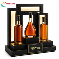 Présentoir de Luxe Noir pour Bouteilles de Whisky et de Vin avec Éclairage LED Personnalisé – Vitrine de Présentation pour Bars et Boîtes de Nuit
