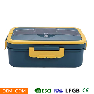 Boîte à lunch Bento LingHui sans BPA, compatible micro-ondes, avec couvercle en plastique, portable, <span class=keywords><strong>empilable</strong></span>, pour adultes - Product Image 2