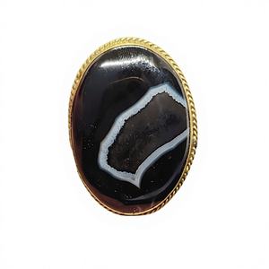 Colgantes de Ágata con Banda de Latón Hechos a Mano, Piedra para Joyería, Colgante Ranurado 100% Natural, Gemas Sueltas - Product Image 1