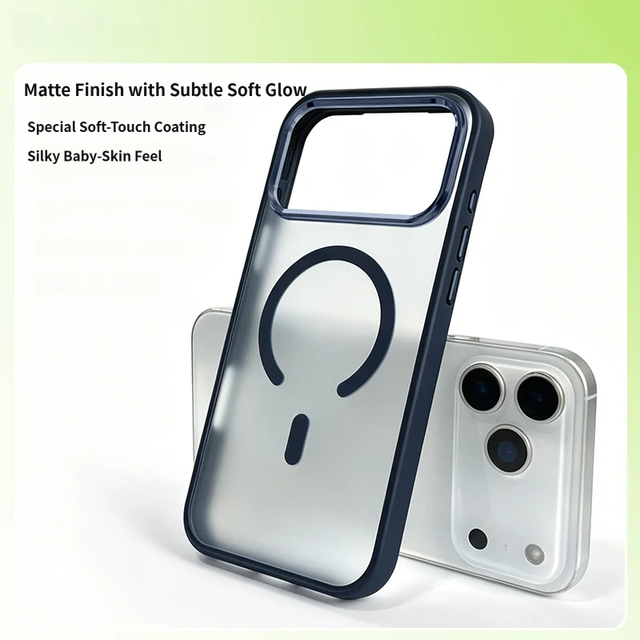 Shockproof Phone Case Magnetic Heavy Duty Rugged Matte TPU Frame Frosted Back Cover for iPhone 16 Pro Max