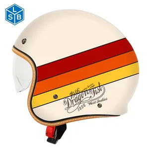 Groothandel Fancy Custom Design Klassiek Retro Helm Sportfiets Veiligheid Vintage Motorfiets Half Gezicht Helm