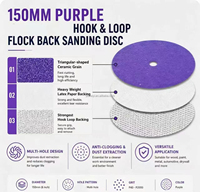 Disque de ponçage en céramique violet à 6 trous de 150 mm pour le polissage automobile et la carrosserie