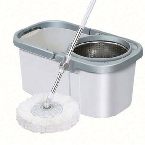 Mopa Giratoria de Doble Accionamiento para el Hogar, Portátil, de Alta Capacidad, de Acero, con Rotación de 360 Grados, Cabezal de Microfibra, Autoescurrible y Extensible - Product Image 1